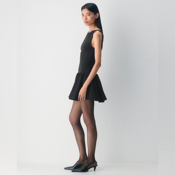 Aritzia Babaton NWT Contour Cotton Poplin Boatneck Bodice Drop Waist Dress (2XS) - Picture 3 of 4